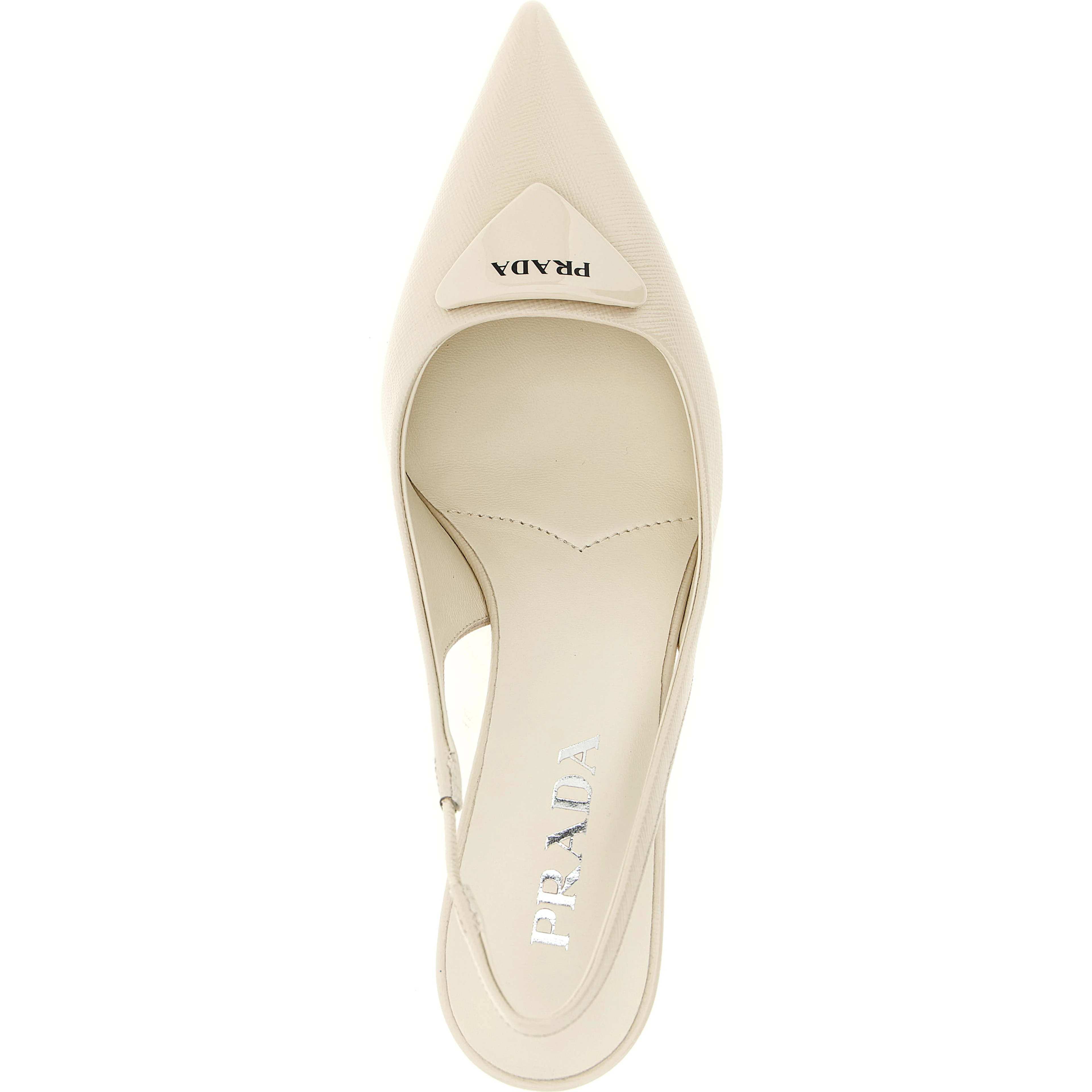 White Calfskin High Heel Pumps