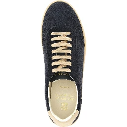 Blue Calfskin Low Top Sneakers