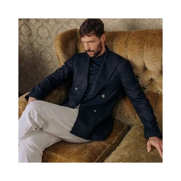 Blue Wool Full-Length Jacket