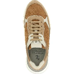 Beige Calfskin Low Top Sneakers
