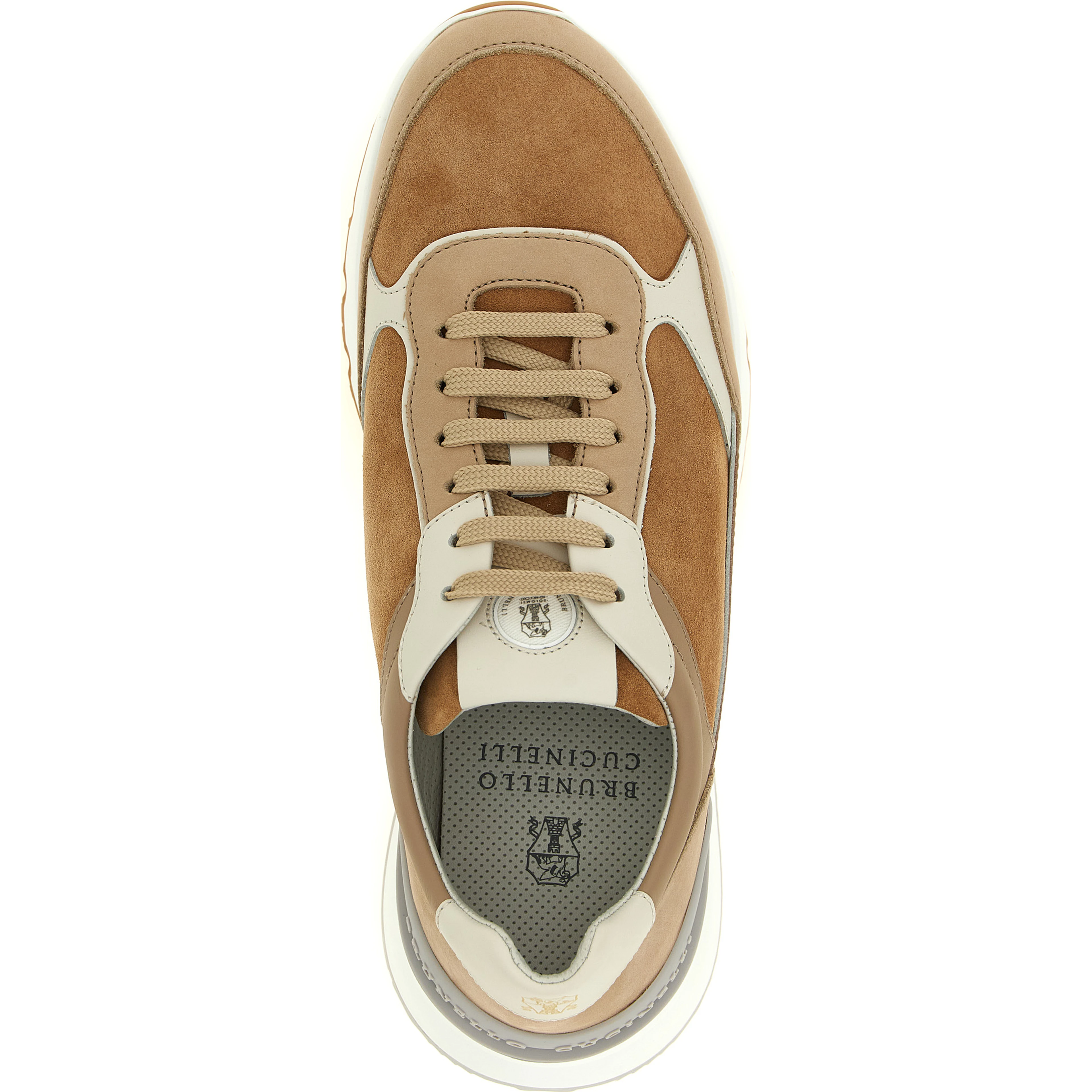 Beige Calfskin Low Top Sneakers