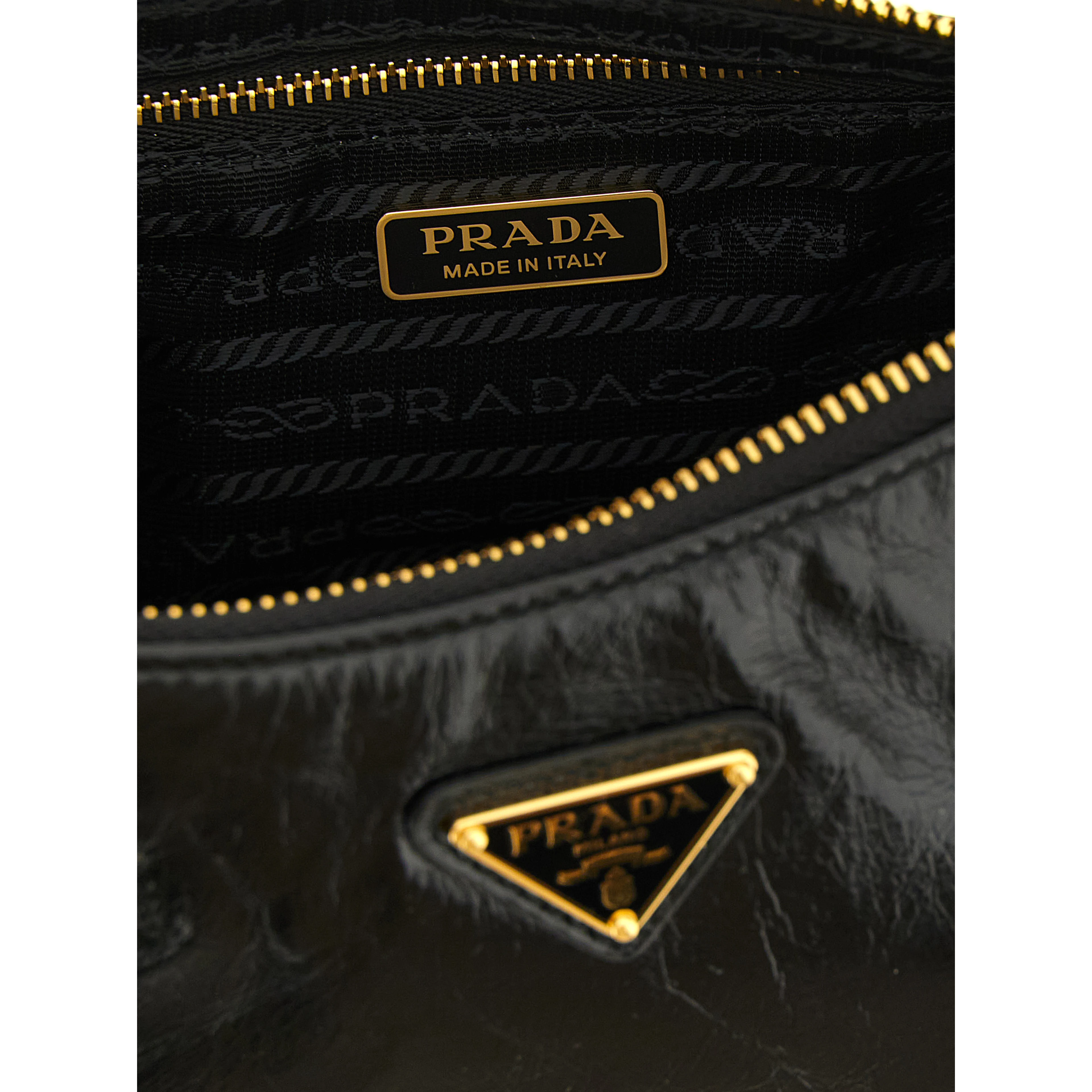 Black Calfskin Shoulder Bag