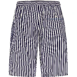 Blue Cotton Bermuda Shorts