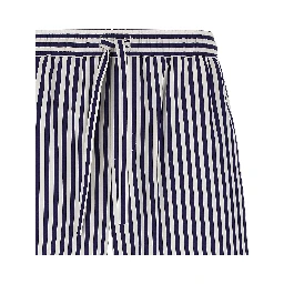 Blue Cotton Bermuda Shorts