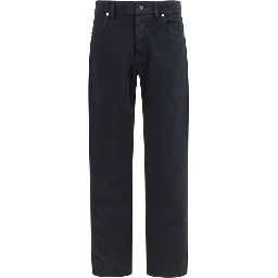 Black Cotton Straight-Leg Jeans