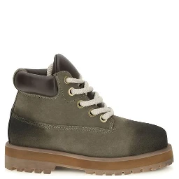 Bicolor Calf Leather Bos Taurus Lace-Up Boots