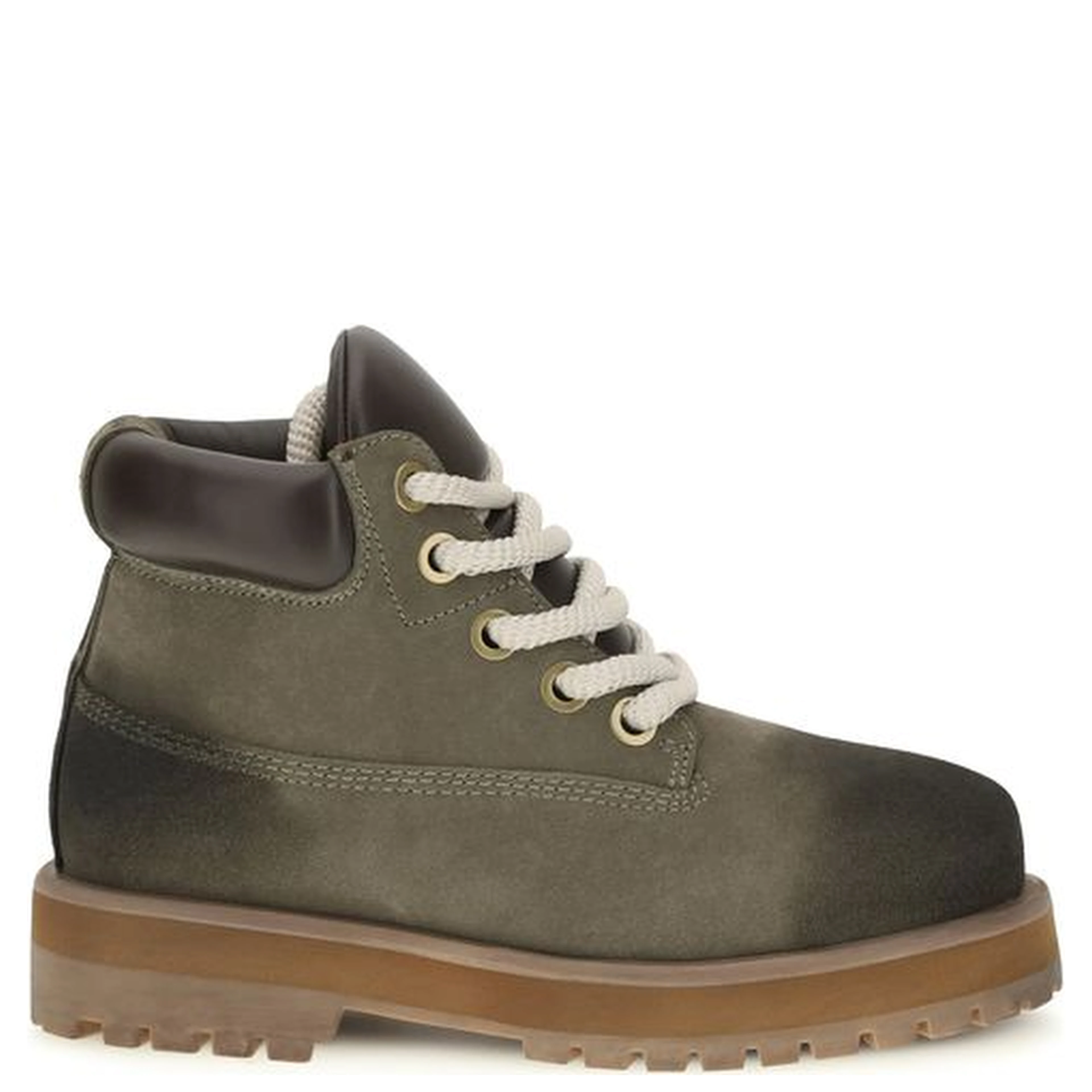 Bicolor Calf Leather Bos Taurus Lace-Up Boots