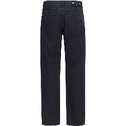 Black Cotton Straight-Leg Jeans