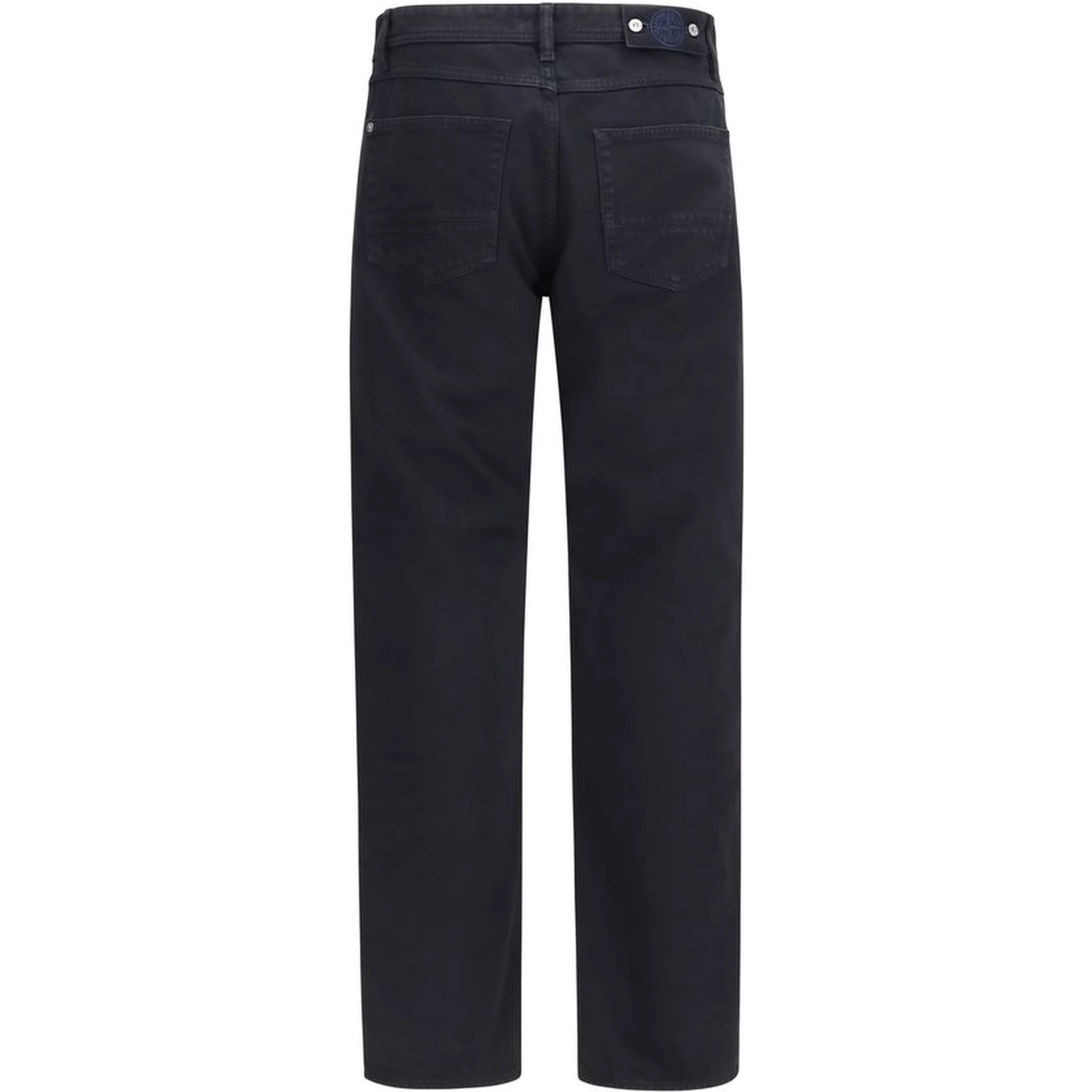 Black Cotton Straight-Leg Jeans