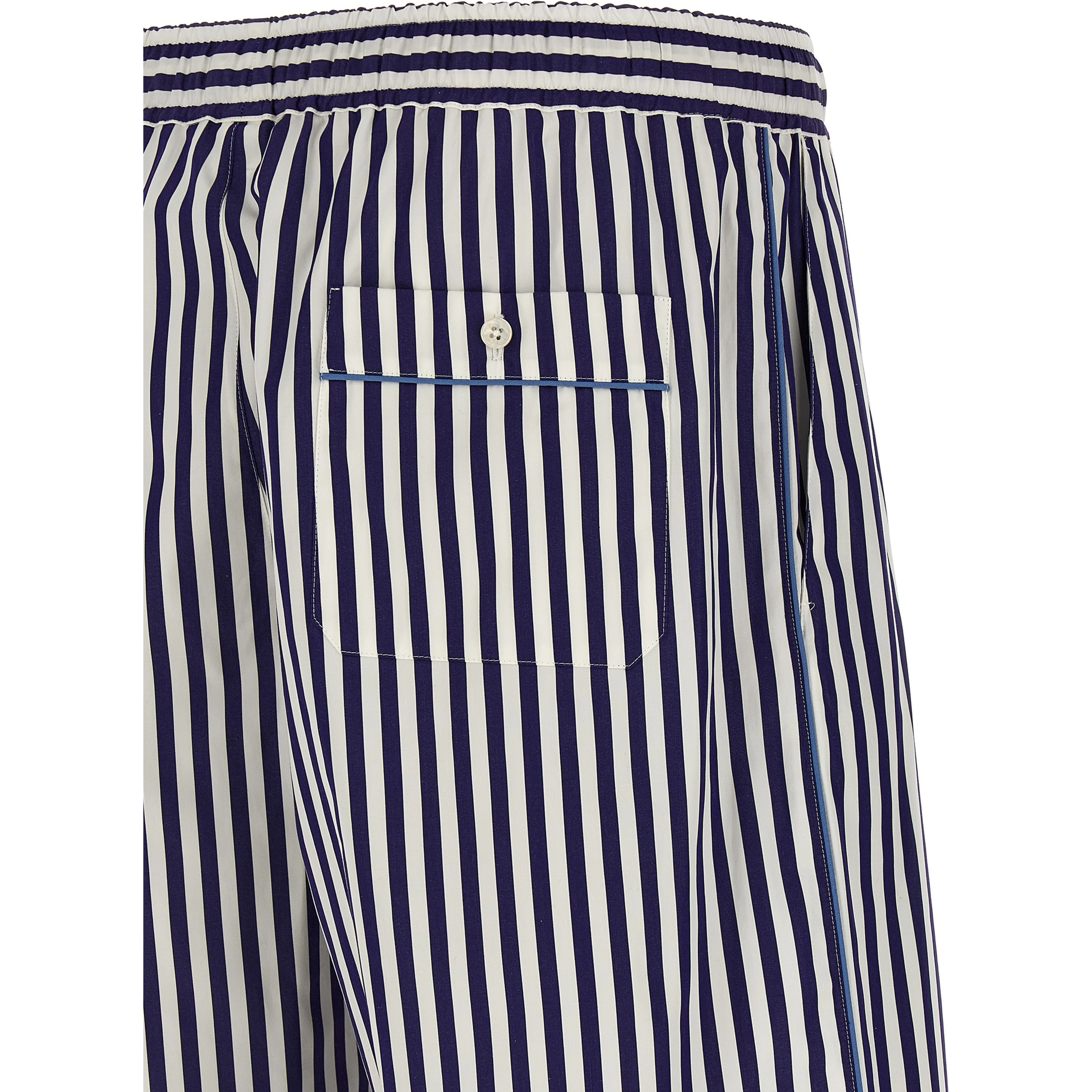 Blue Cotton Bermuda Shorts