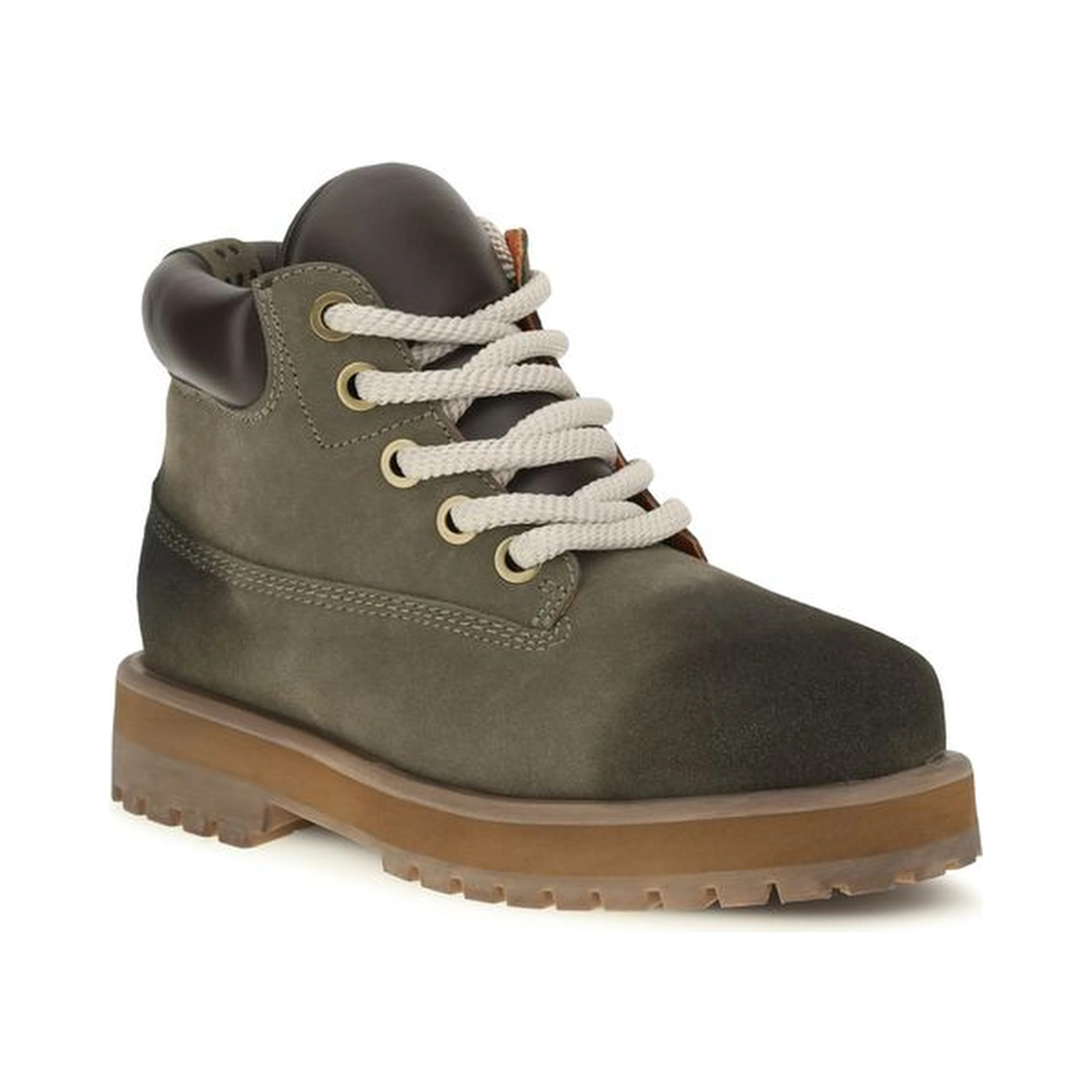 Bicolor Calf Leather Bos Taurus Lace-Up Boots