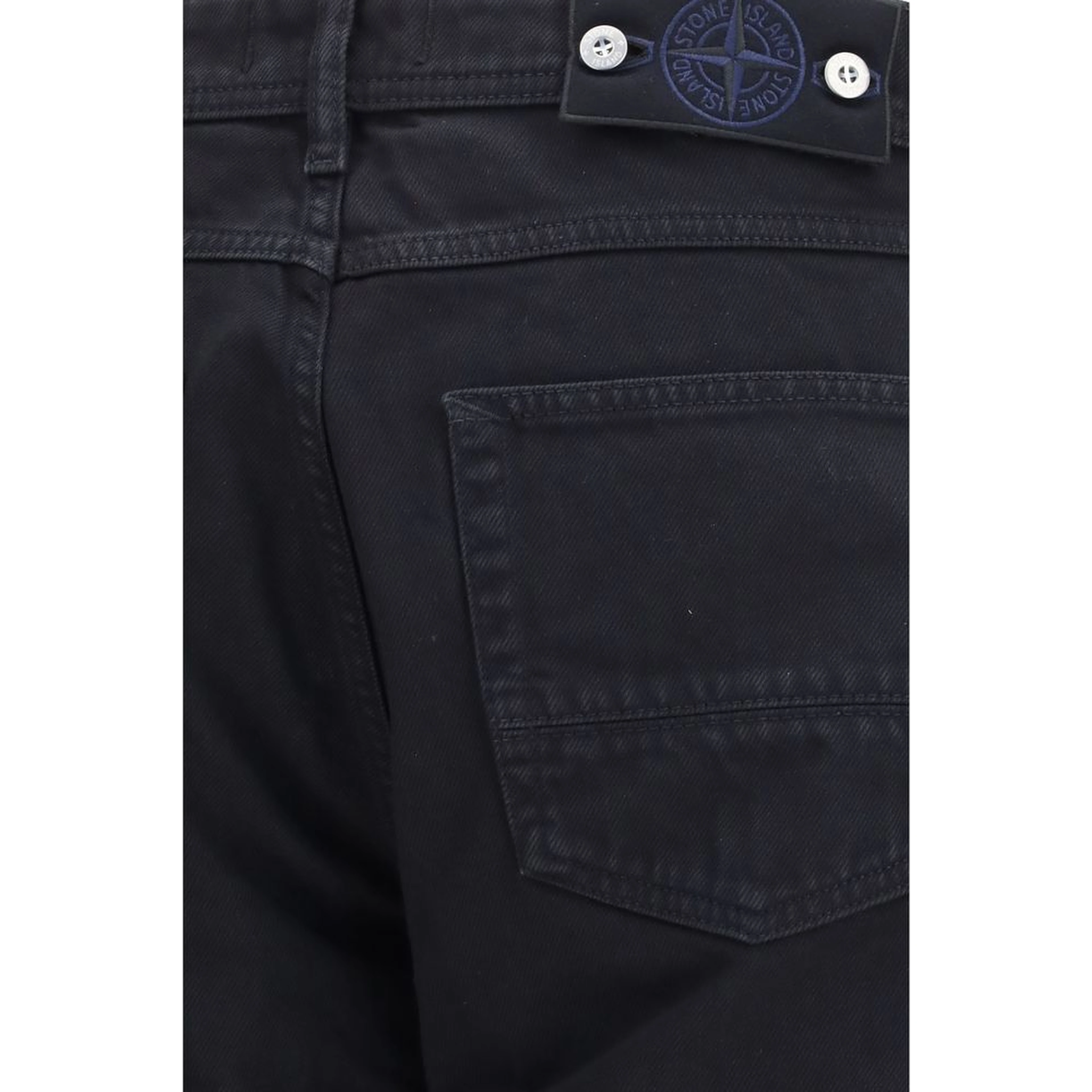 Black Cotton Straight-Leg Jeans