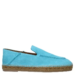 Blue Leather Espadrilles