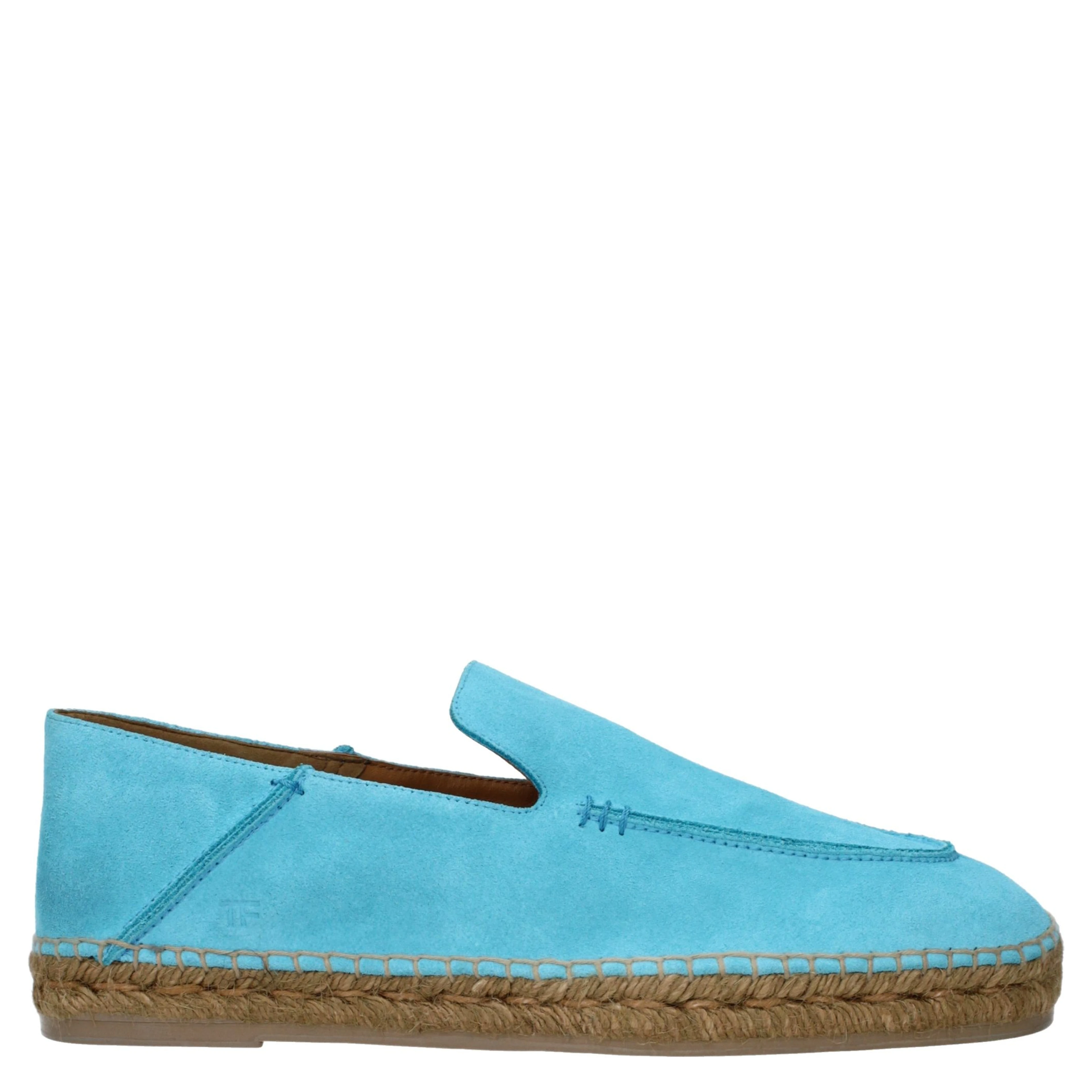 Blue Leather Espadrilles