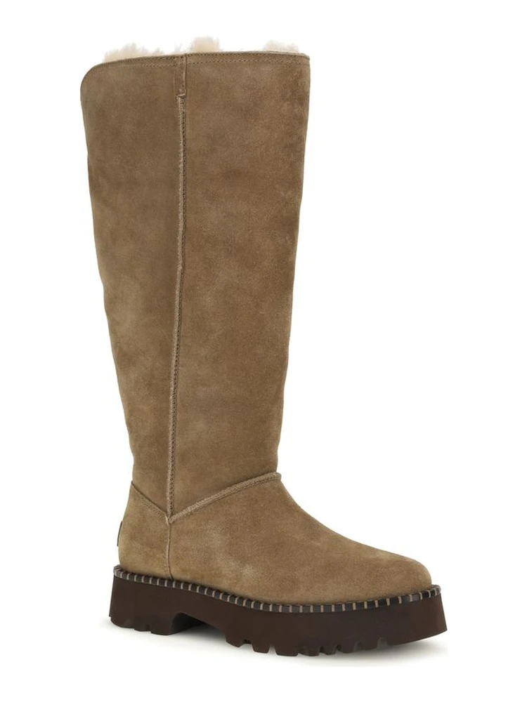 Beige Suede Leather Flat Boots alternative