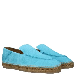 Blue Leather Espadrilles