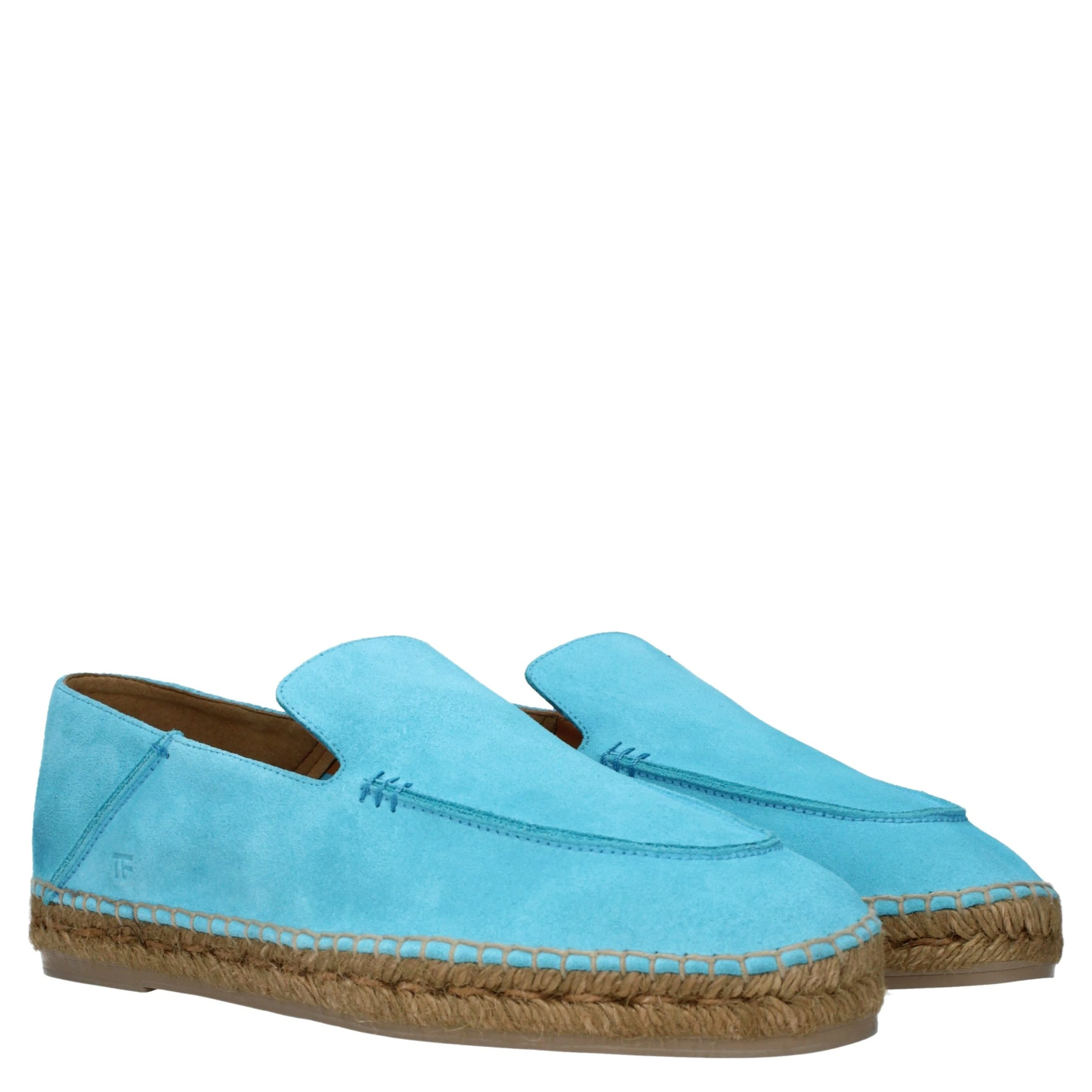 Blue Leather Espadrilles