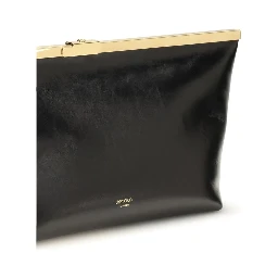 Black Calf Leather Bos Taurus Clutch Bag