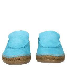 Blue Leather Espadrilles