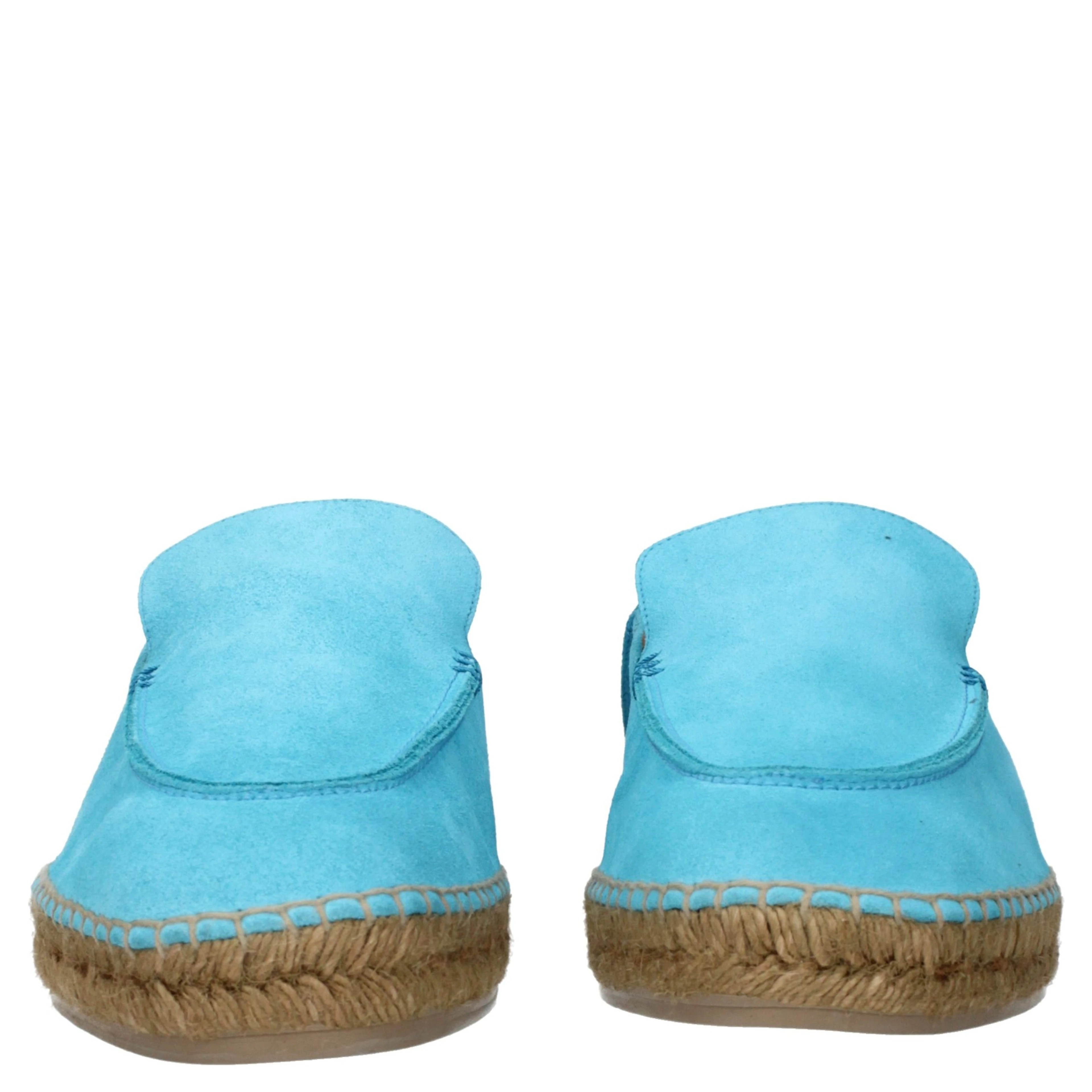 Blue Leather Espadrilles