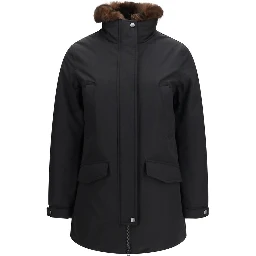 Black Cotton Full-Length Jacket