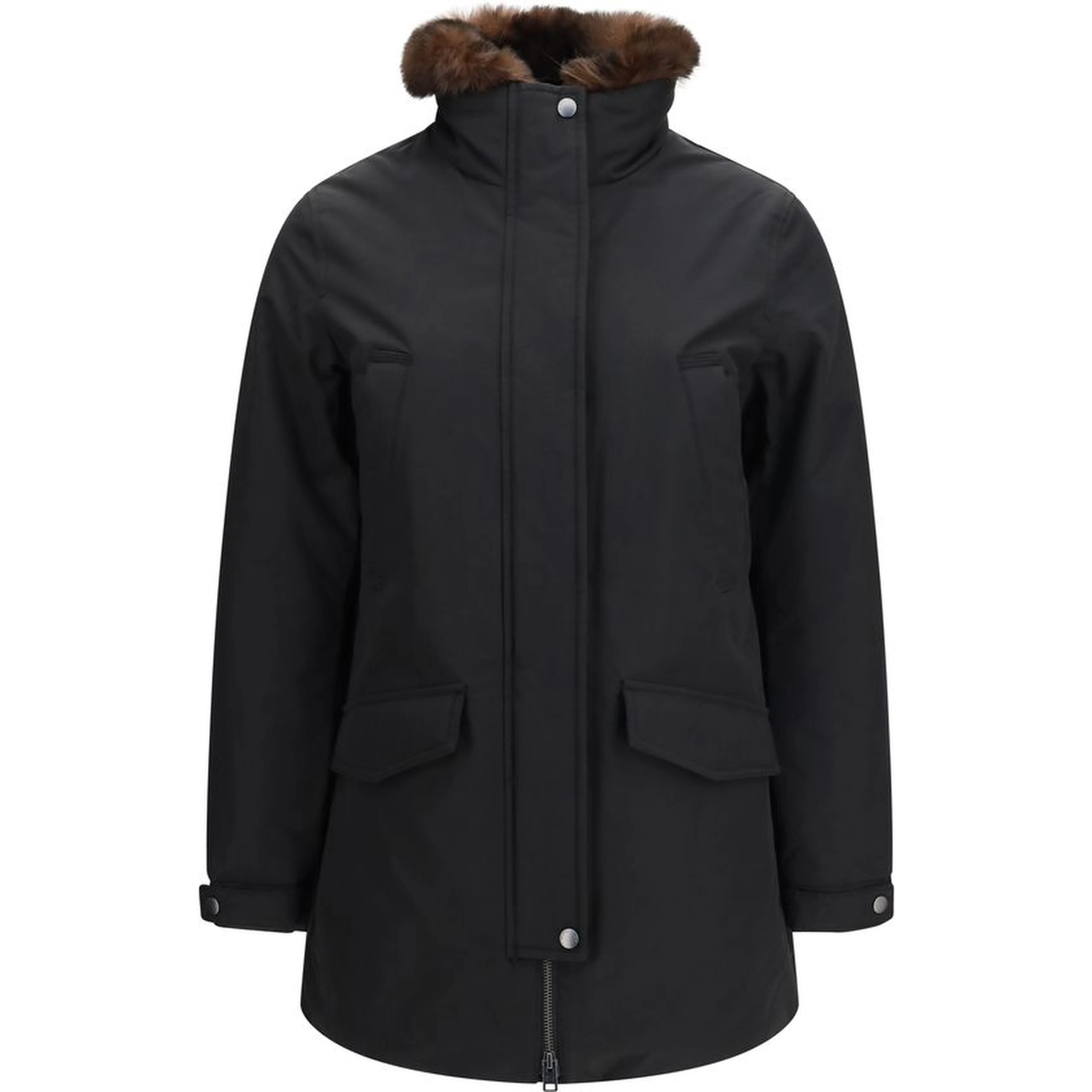 Black Cotton Full-Length Jacket