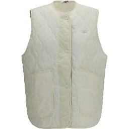 White Polyamide Sleeveless Jacket