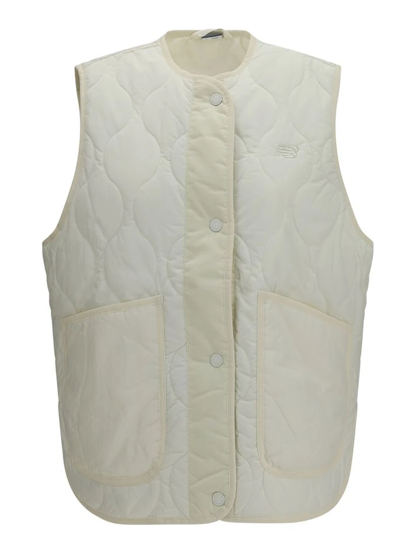 White Polyamide Sleeveless Jacket