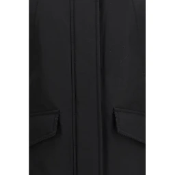 Black Cotton Full-Length Jacket