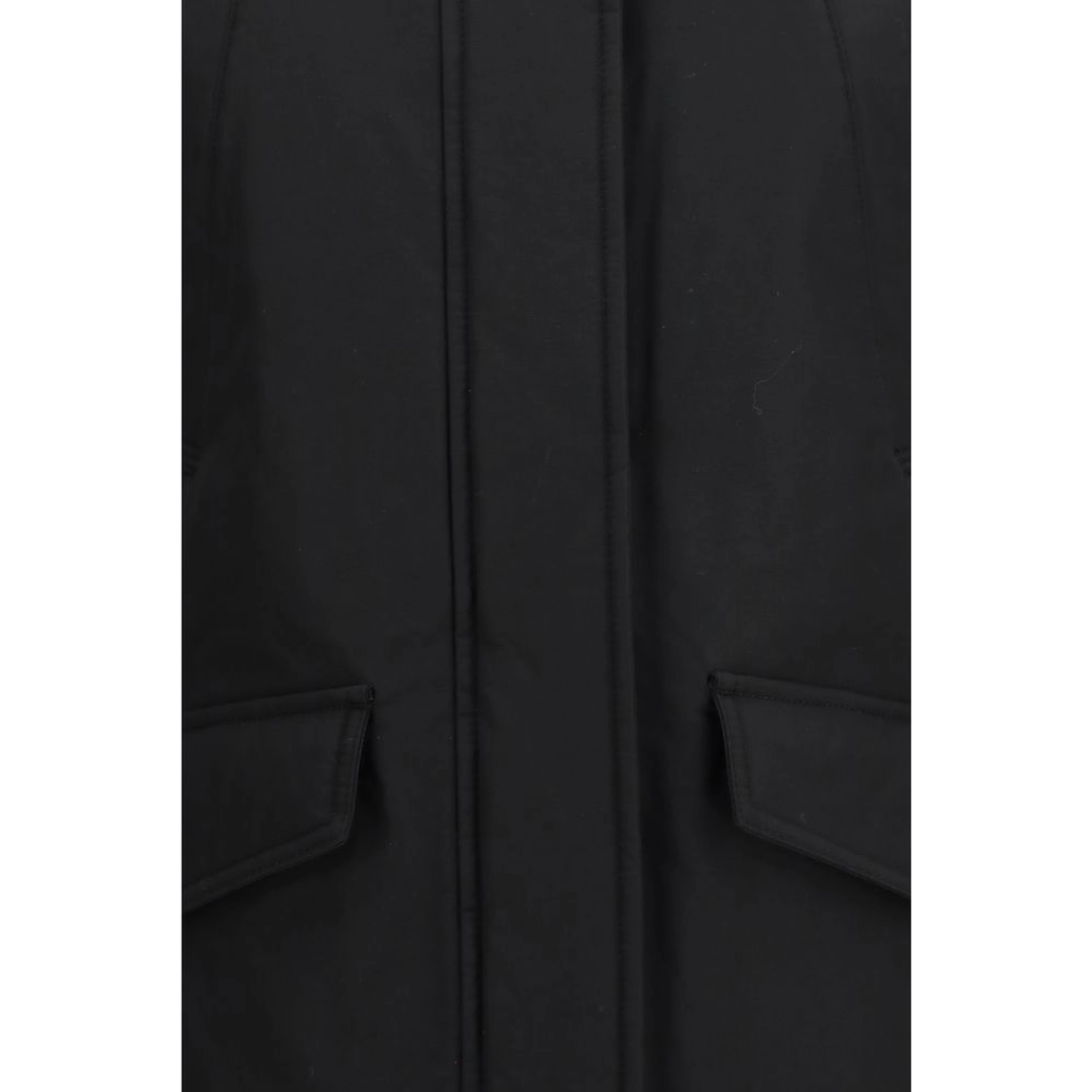 Black Cotton Full-Length Jacket