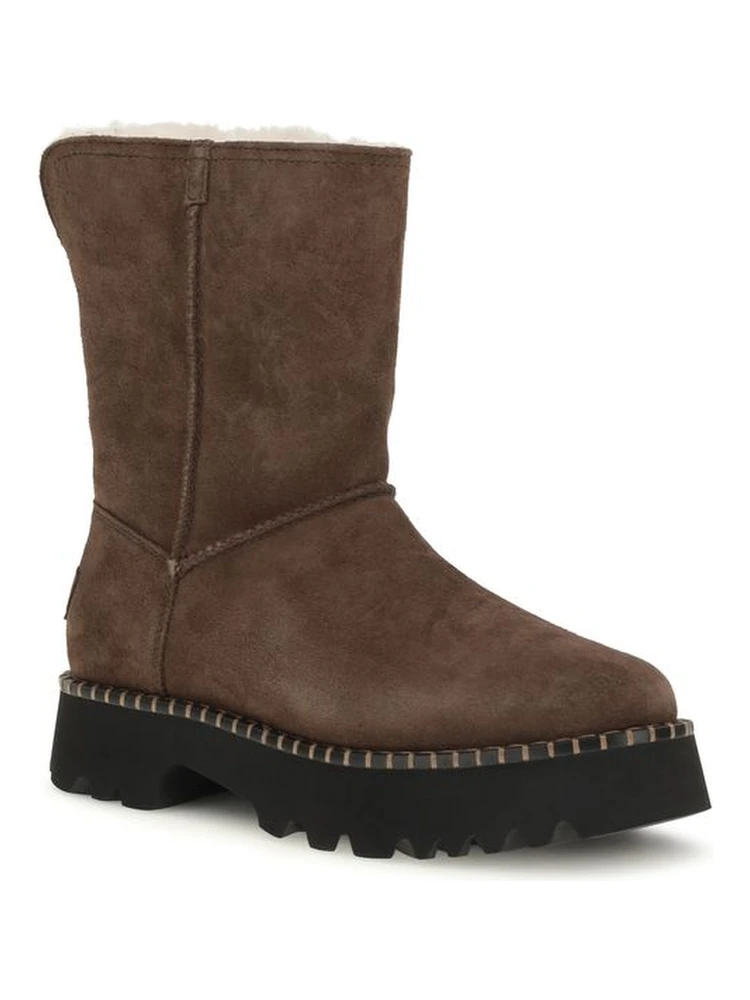 Brown Suede Leather Flat Boots alternative