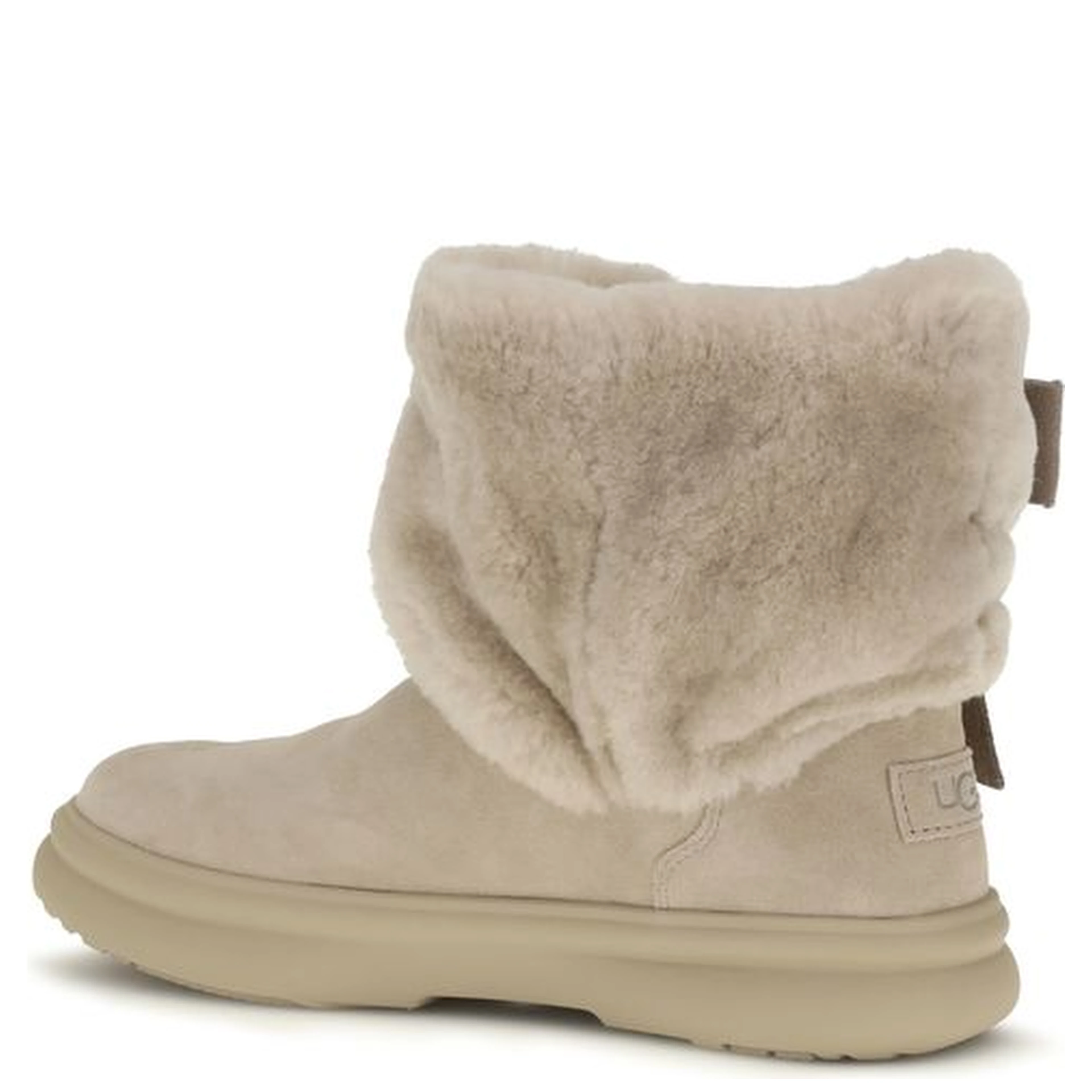 Beige Suede Leather Ankle Boots