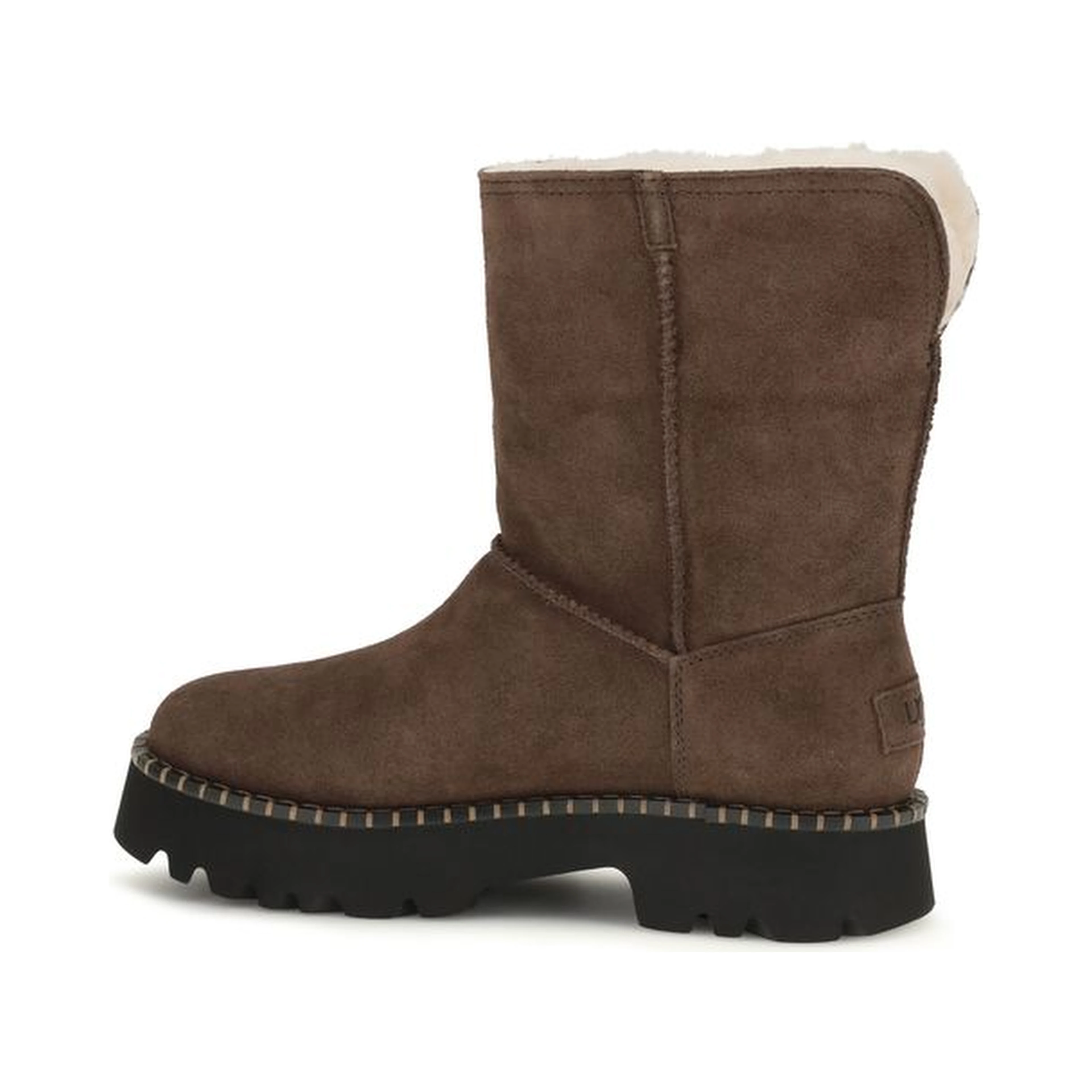 Brown Suede Leather Flat Boots