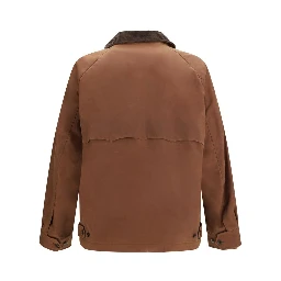 Brown Cotton Full-Length Jacket