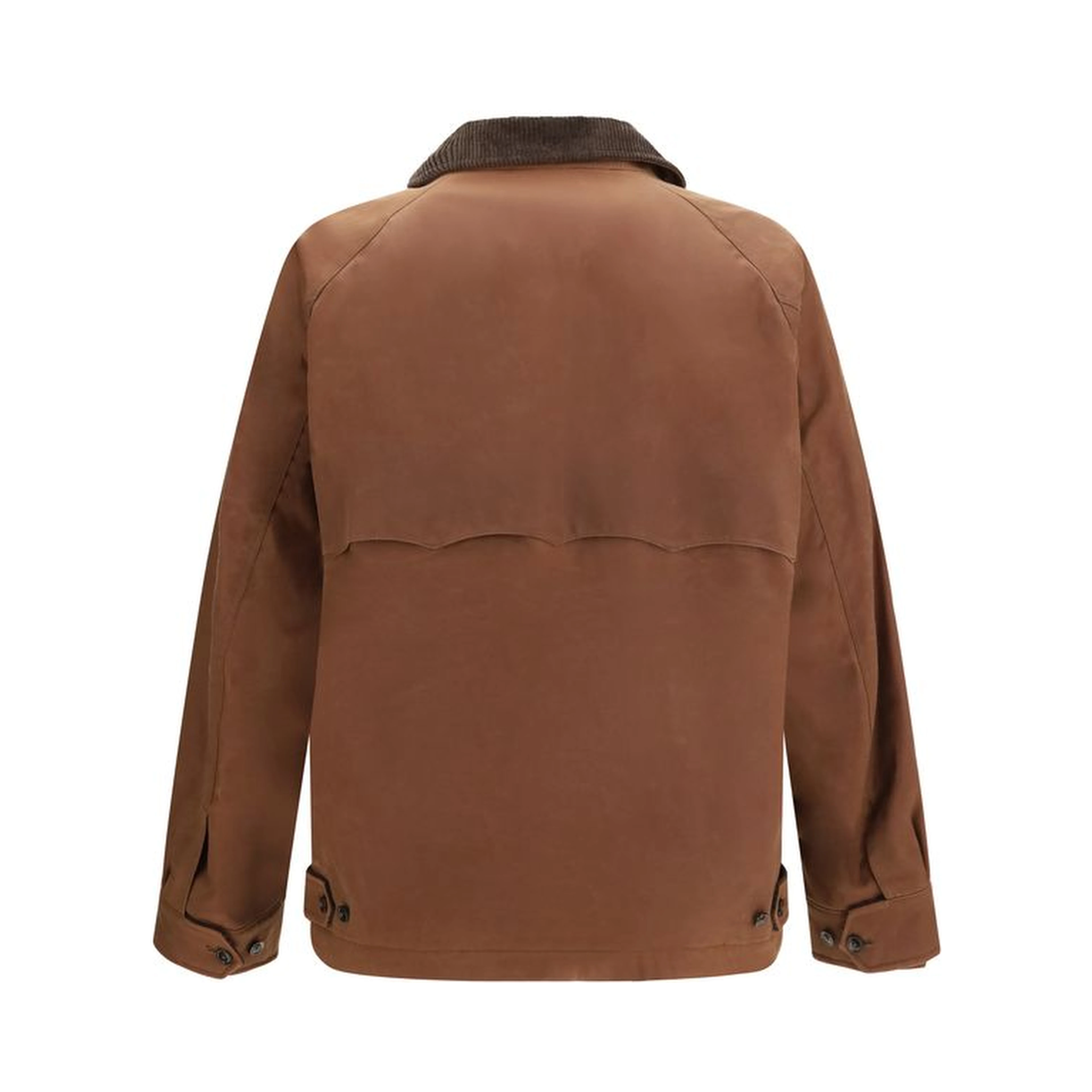 Brown Cotton Full-Length Jacket