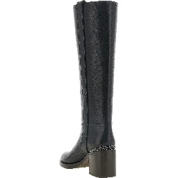 Black Calfskin Over The Knee