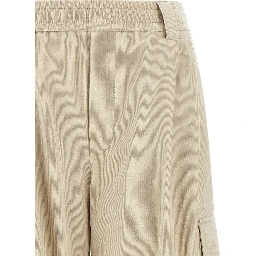 Beige Cotton Cargo Pants