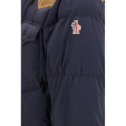 Blue Polyamide Full-Length Jacket