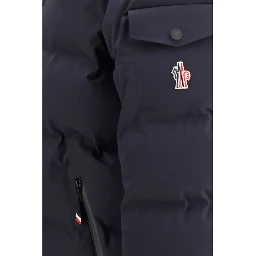 Blue Polyamide Full-Length Jacket