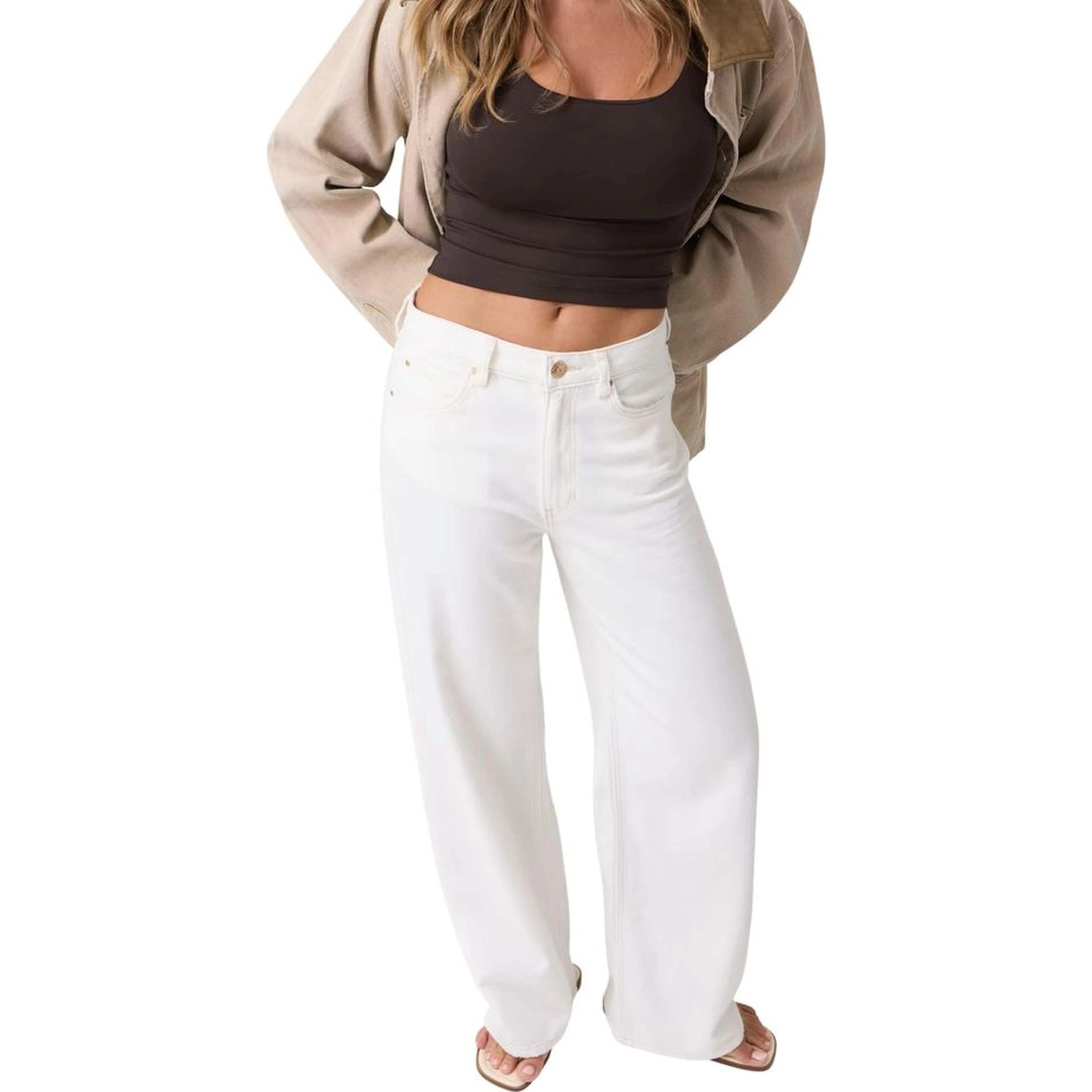 White Cotton Casual Pants