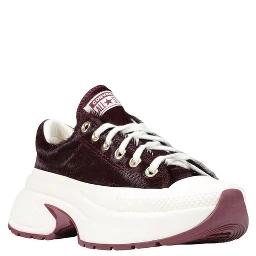 Bordeaux Leather Chunky Sneakers