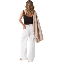 White Cotton Casual Pants