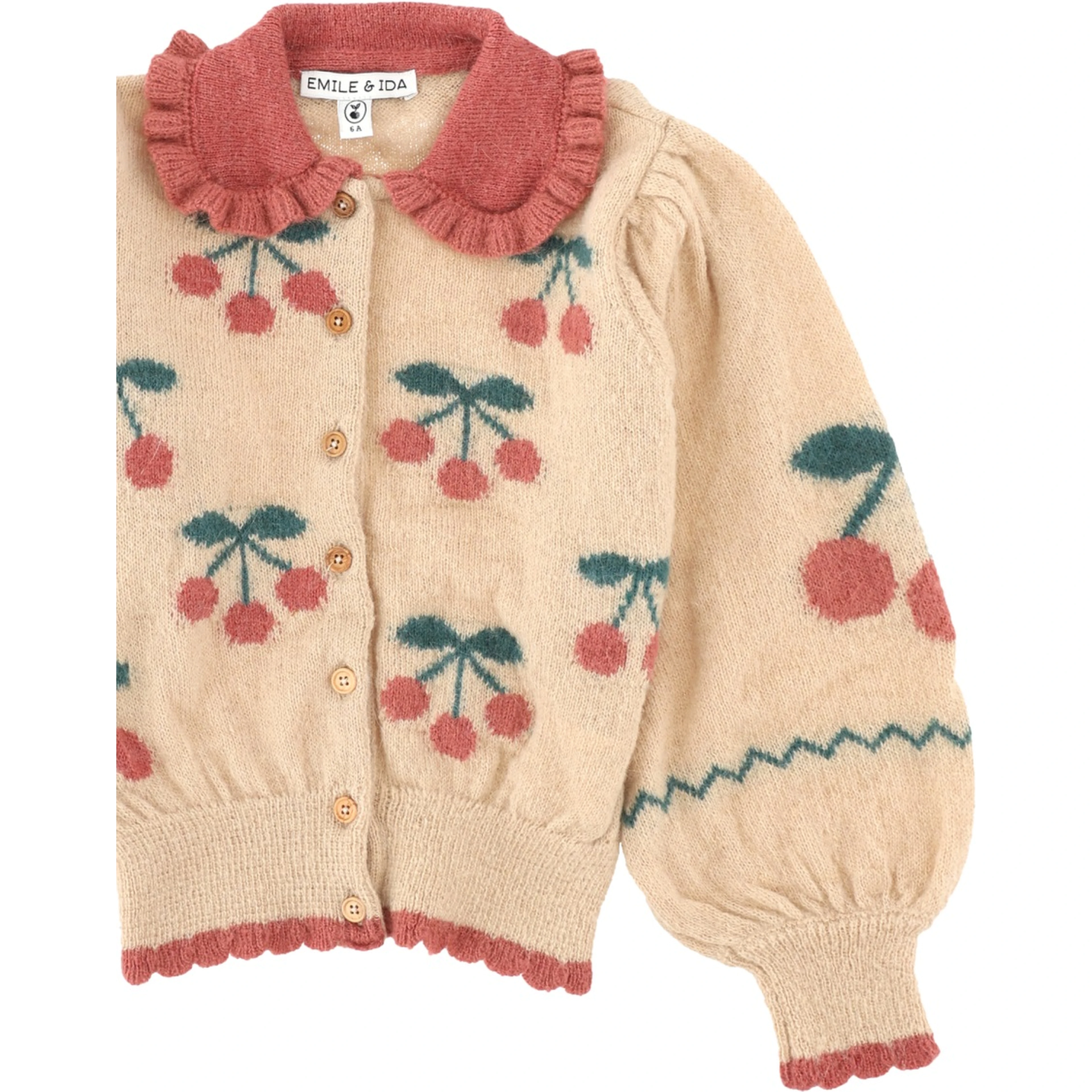 cardigan intarsia cerises