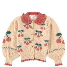 cardigan intarsia cerises