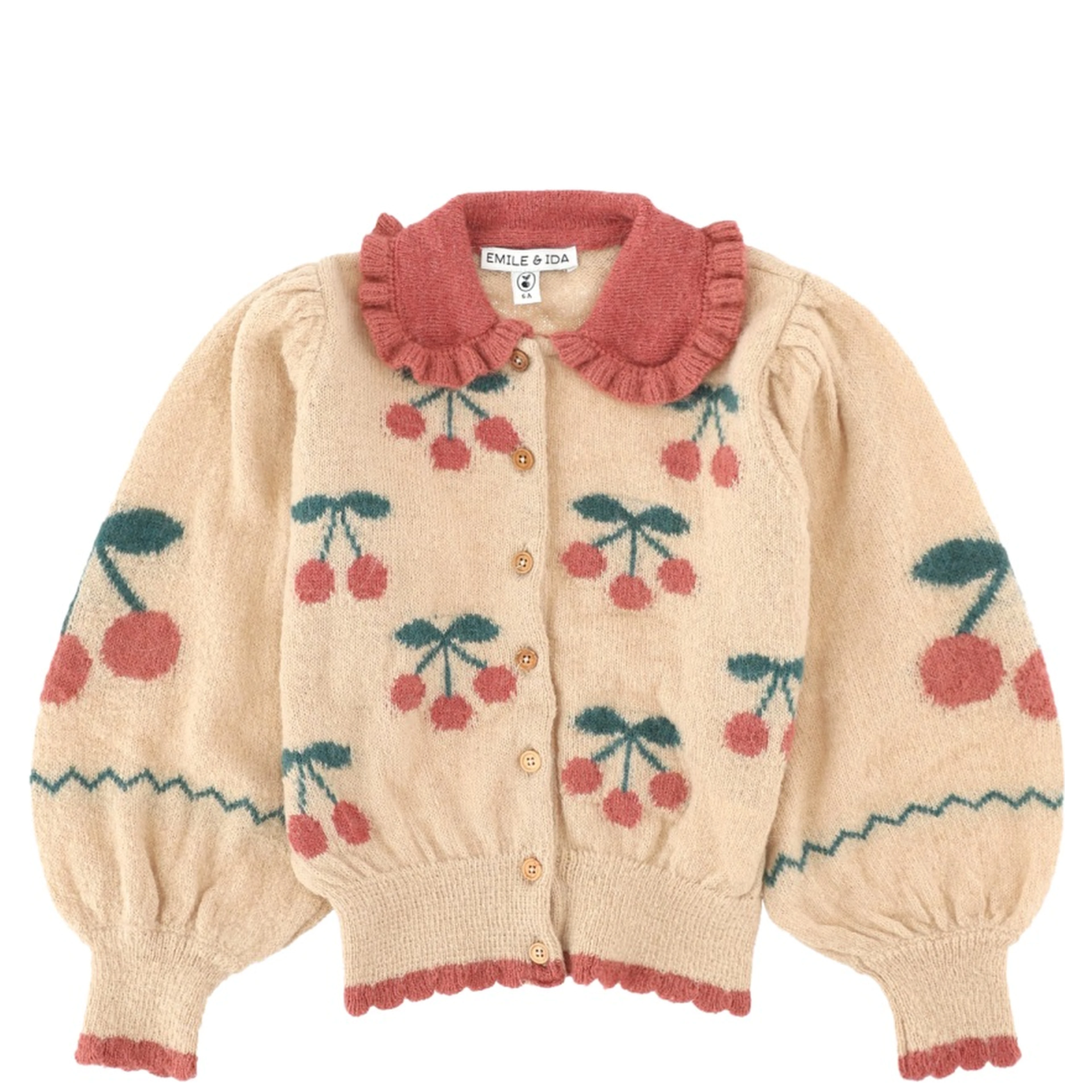 cardigan intarsia cerises