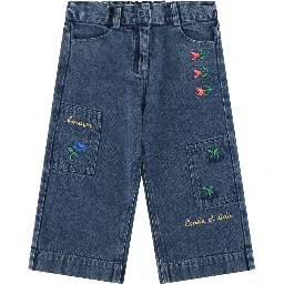 pantalon denim brode