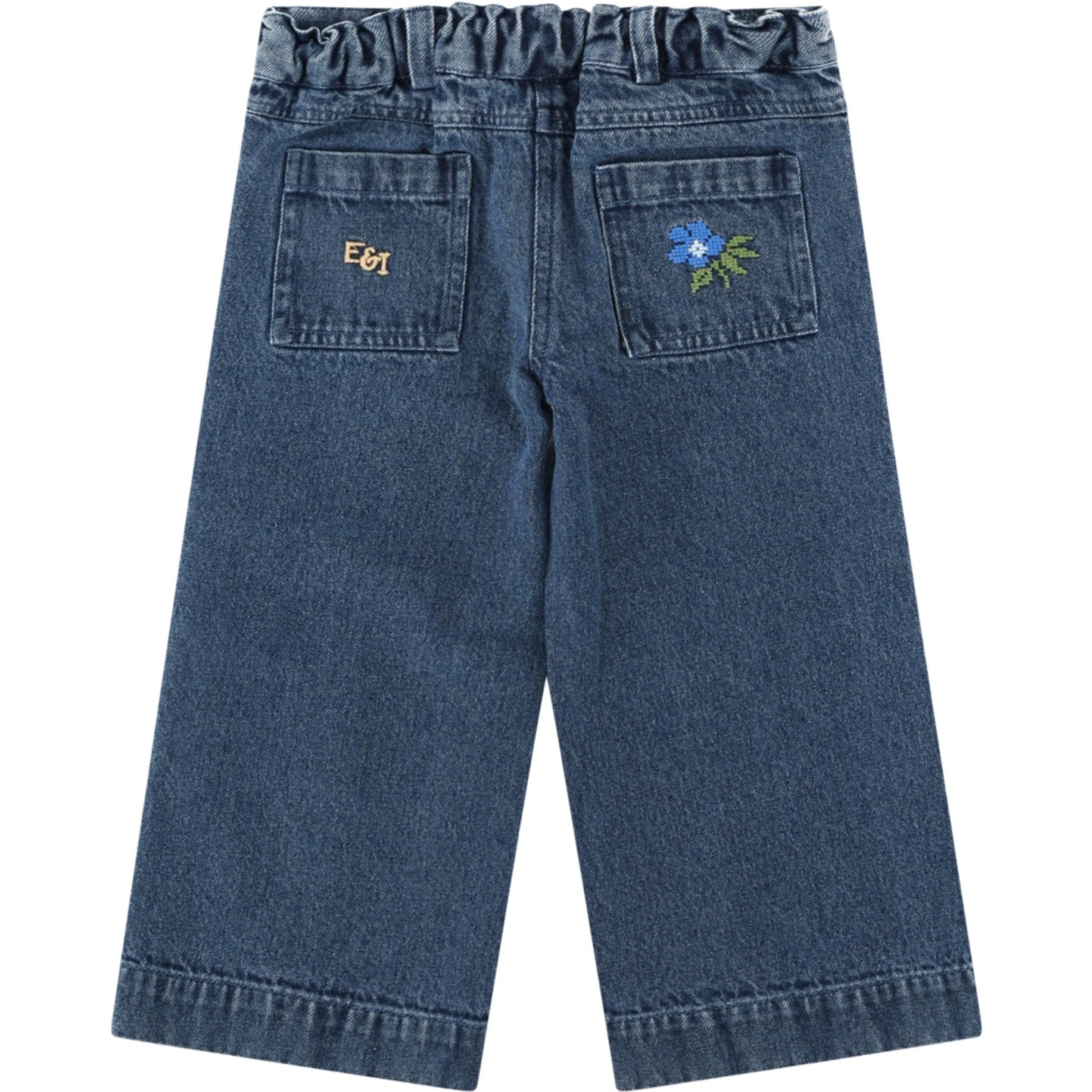 pantalon denim brode