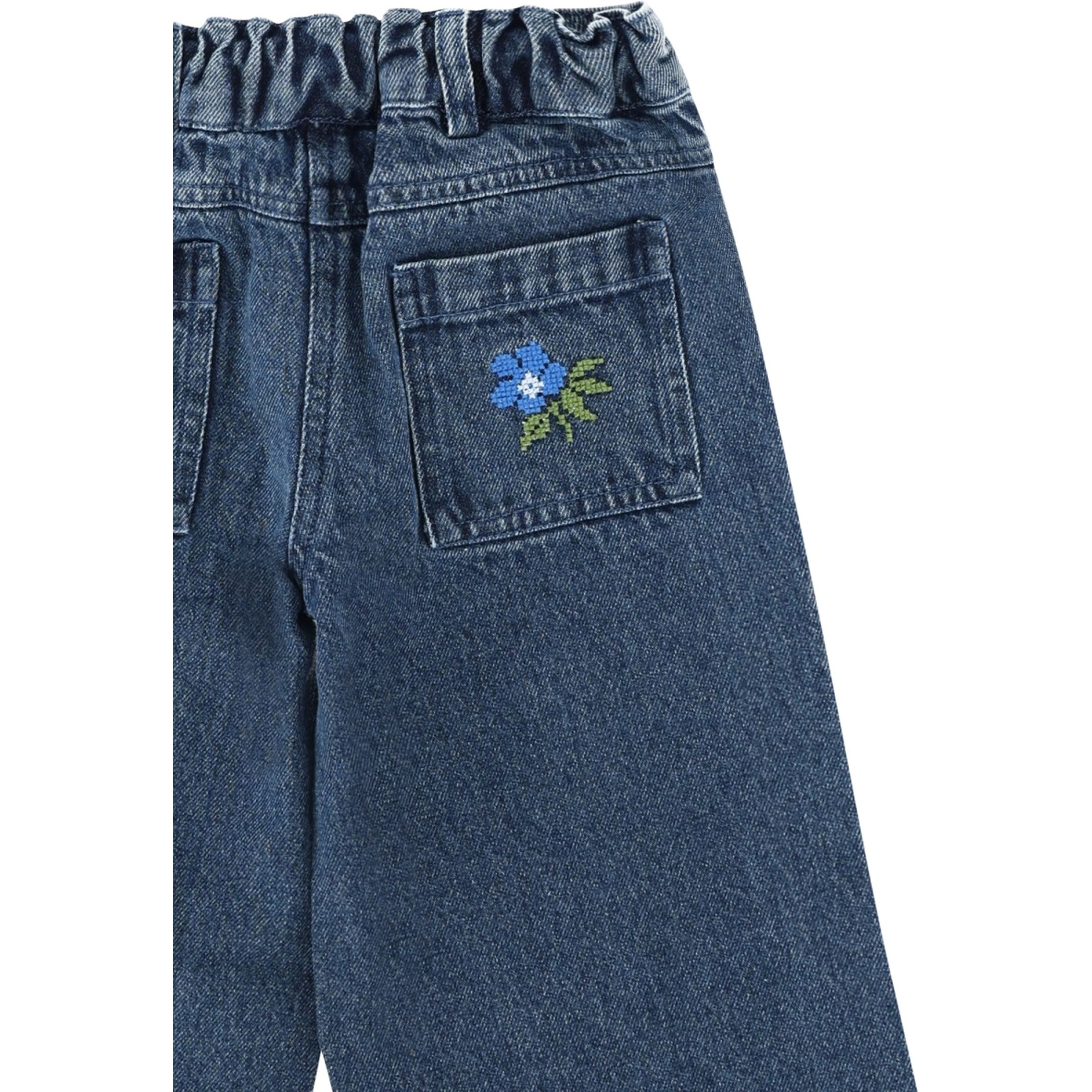 pantalon denim brode