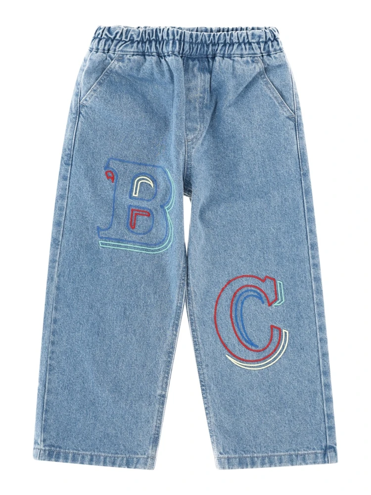 bobo choses embossed denim pants