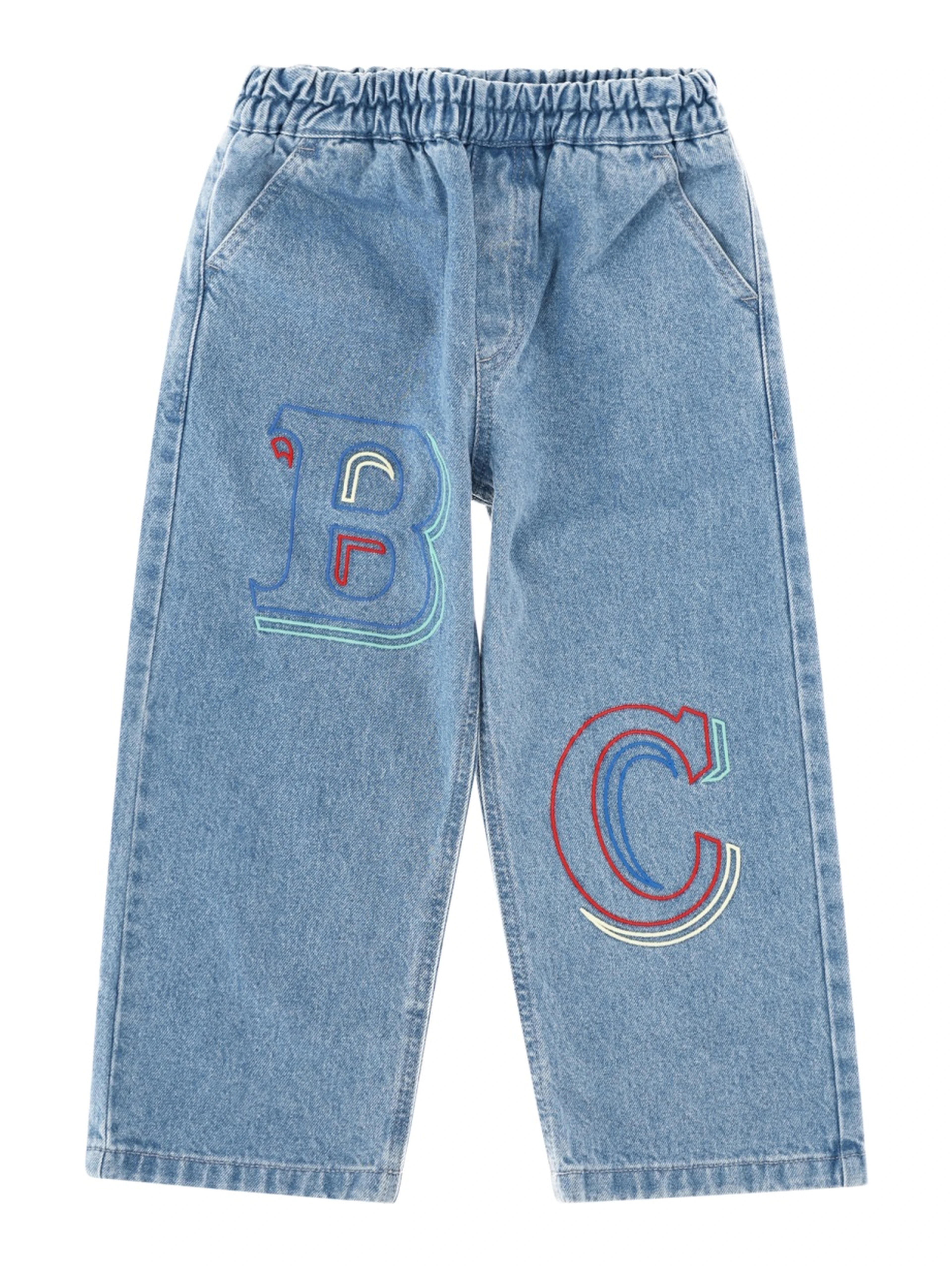 bobo choses embossed denim pants